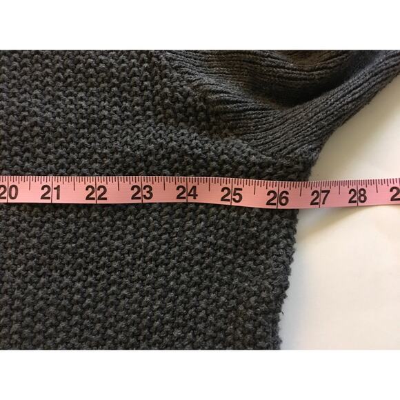 VTG LL Bean Knit Fisherman Henley Sweater Mens Sz L Gray BA50 Cotton Made In USA - Picture 12 of 13